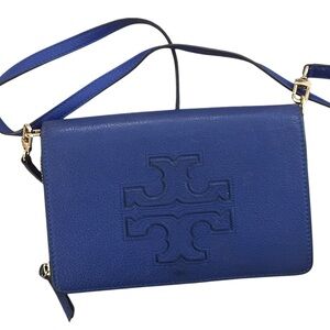 Like New Tory Burch Cobalt Blue Wallet Crossbody Bag